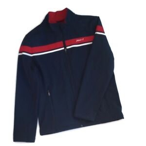 johnnie-O Mens Maritime Full Zip Soft Shell Lined Navy Blue Jacket, Size Medium